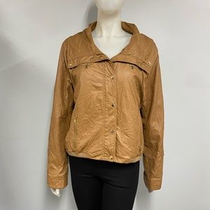 Ellen Tracy Faux Leather Bomber Jacket XL